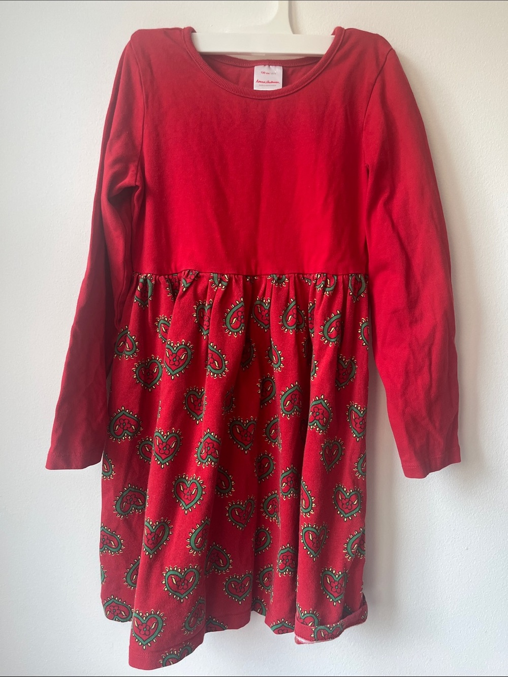 Hanna Andersson dress with green and red hearts